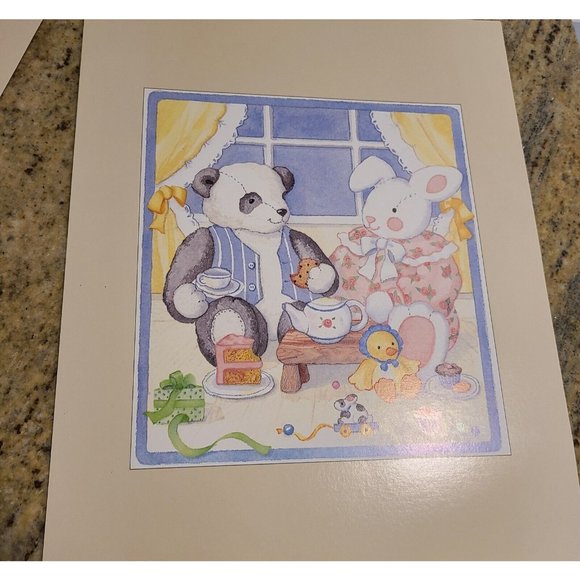 Elizabeth King Brownd Decorative Prints Children's Room Set of 6. Cat Bear Bunny - Picture 4 of 12